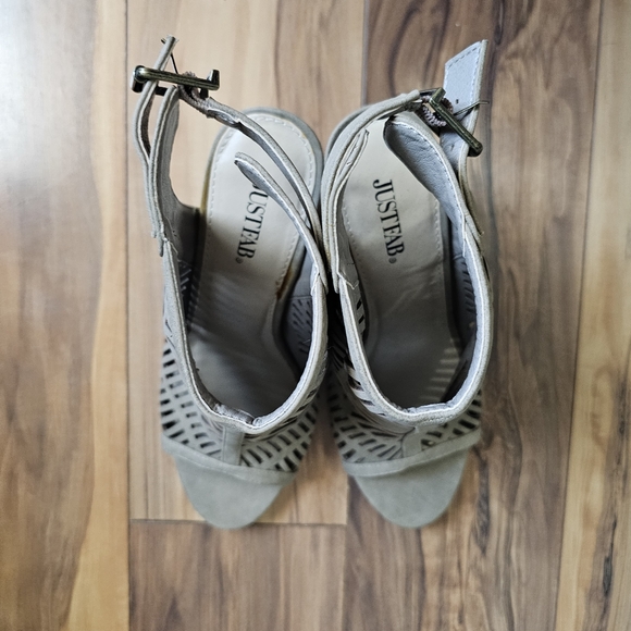 Justfab Coral Caged Heels Taupe New 7.5 - Picture 2 of 7